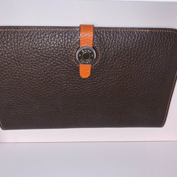 Hermes Handbags - Vintage Hermes Dogon Duo Wallet Togo Leather Dual color